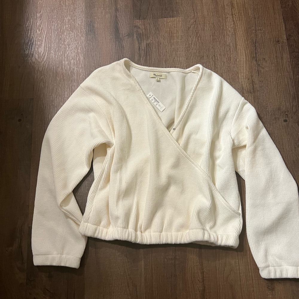 Madewell Ottoman Knit Wrap Top